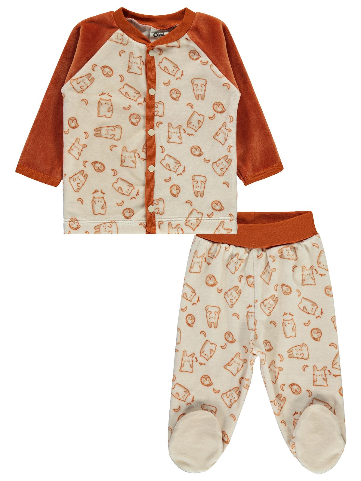 Civil Baby Erkek Bebek Pijama Takım 3-6 Ay Kiremit