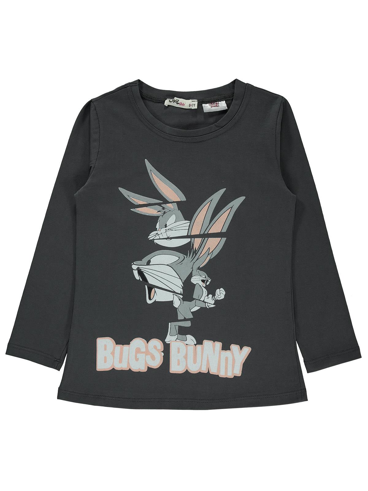 Bugs Bunny Kız Çocuk Sweatshirt 6-9 Yaş Füme