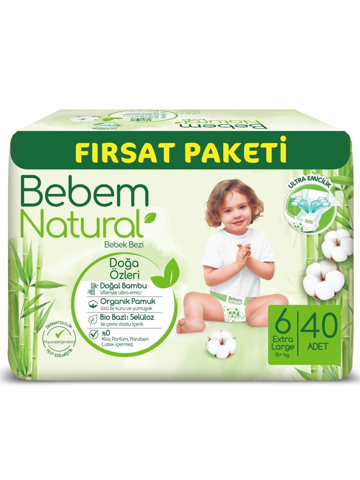 Bebem Natural Bebek Bezi Fırsat Paketi 6 Beden Ekstra Large 40 Adet