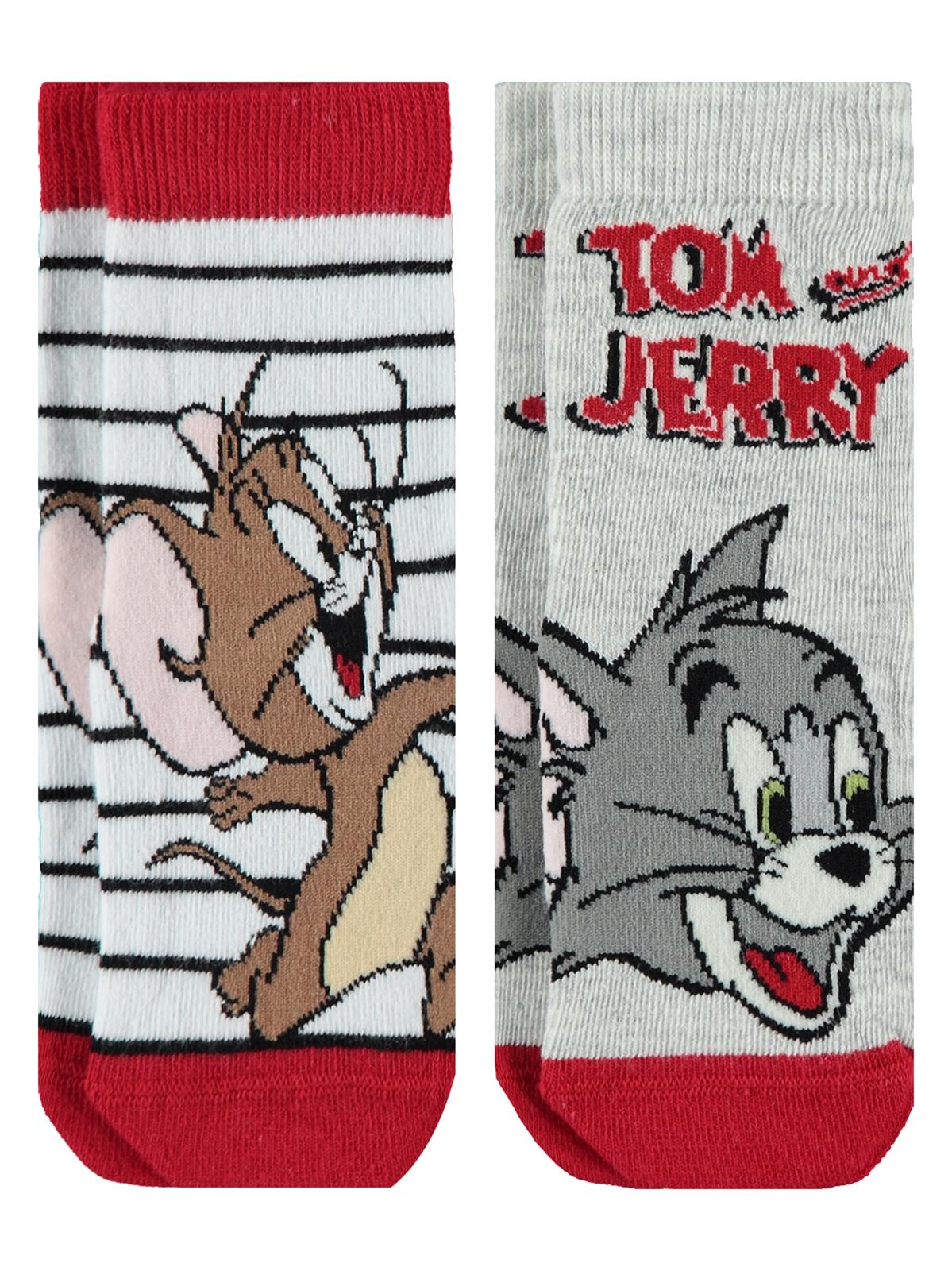Tom And Jerry Kız Çocuk 2'li Çorap 3-11 Yaş Bej