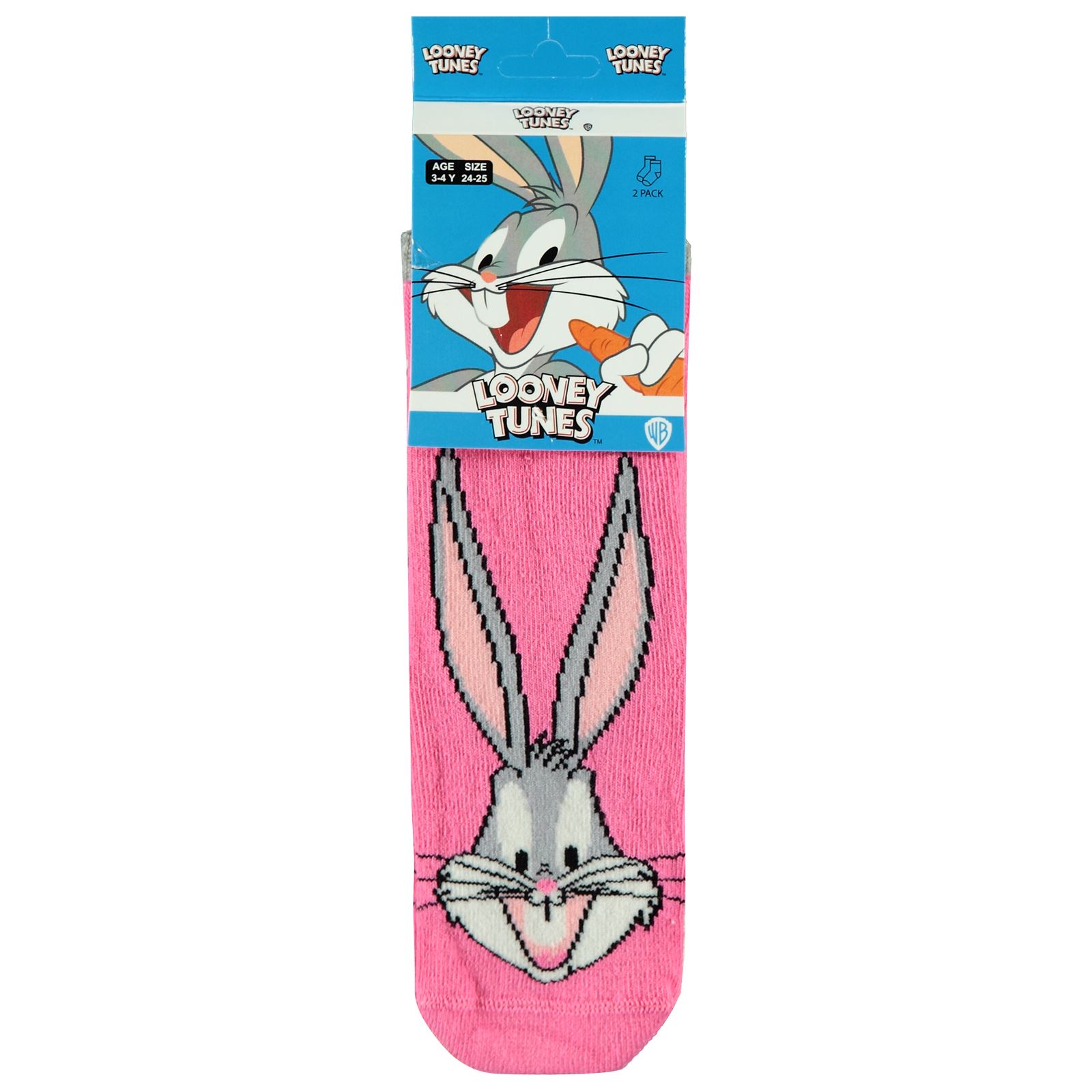 Bugs Bunny Kız Çocuk 2'li Soket Çorap 3-11 Yaş Pembe