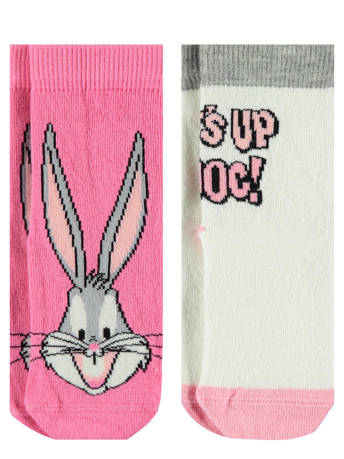 Bugs Bunny Kız Çocuk 2'li Soket Çorap 3-11 Yaş Pembe
