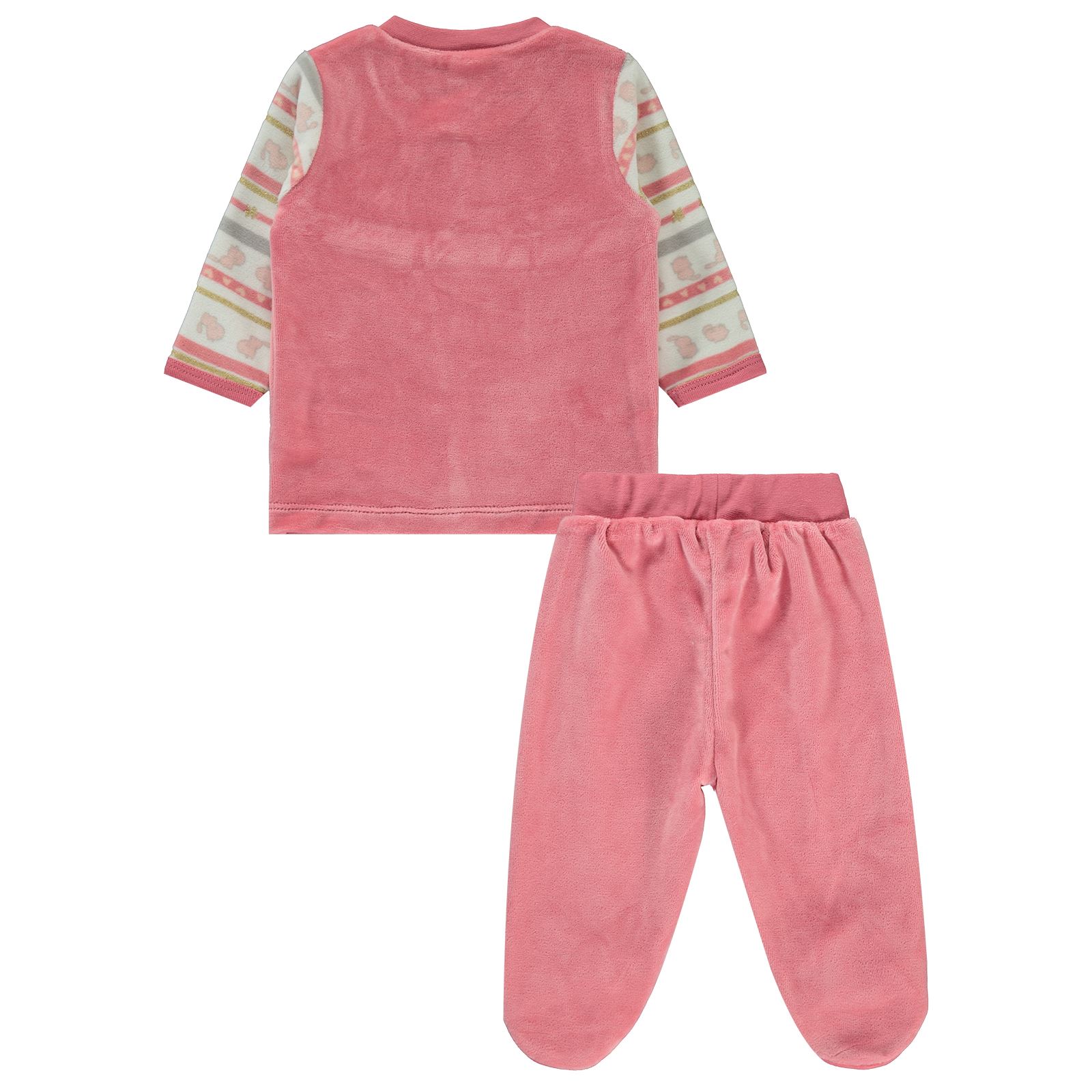 Civil Baby Kız Bebek Pijama Takımı 3-9 Ay Yavruağzı