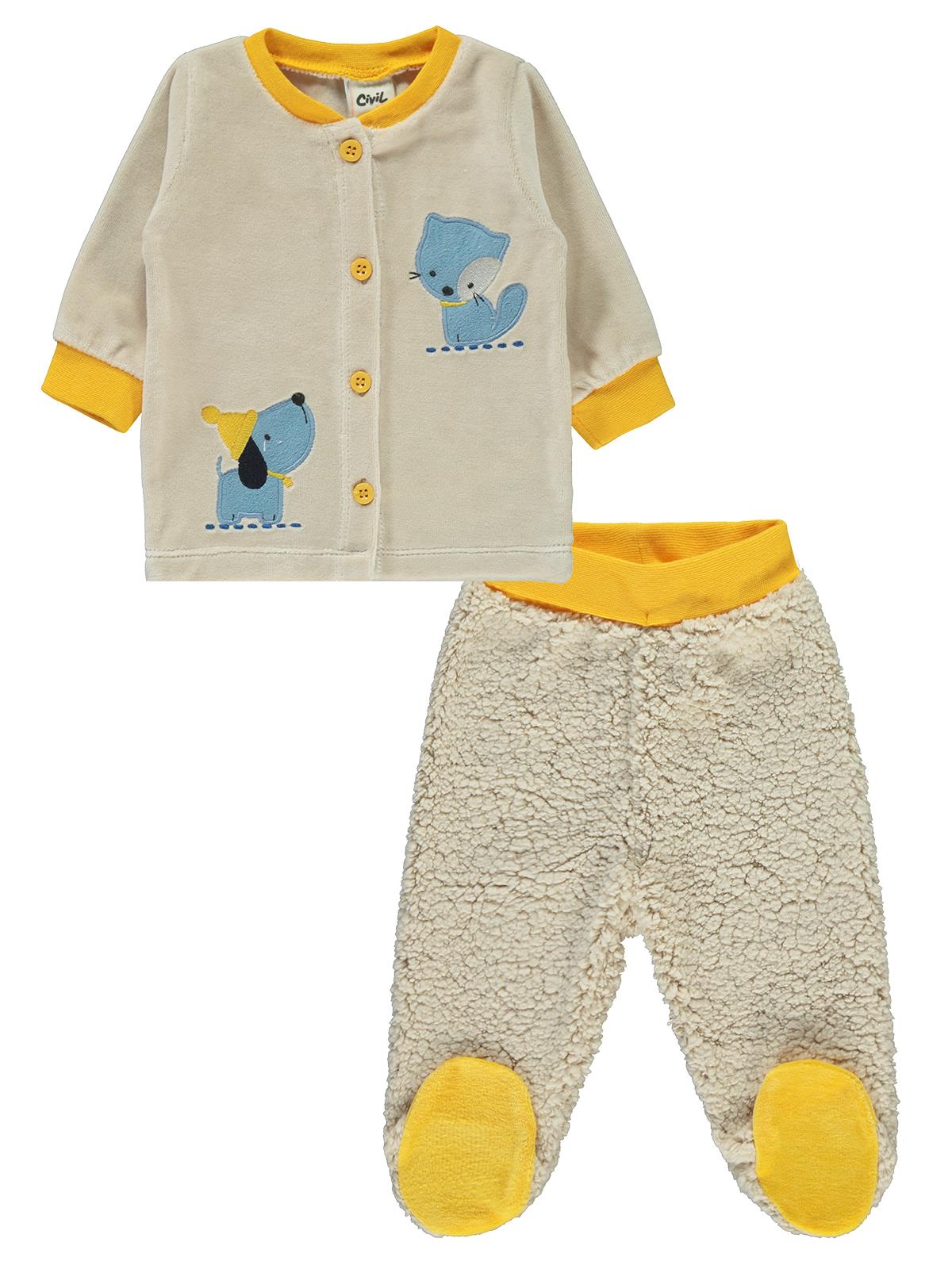 Civil Baby Erkek Bebek Pijama Takımı 1-6 Ay Hardal