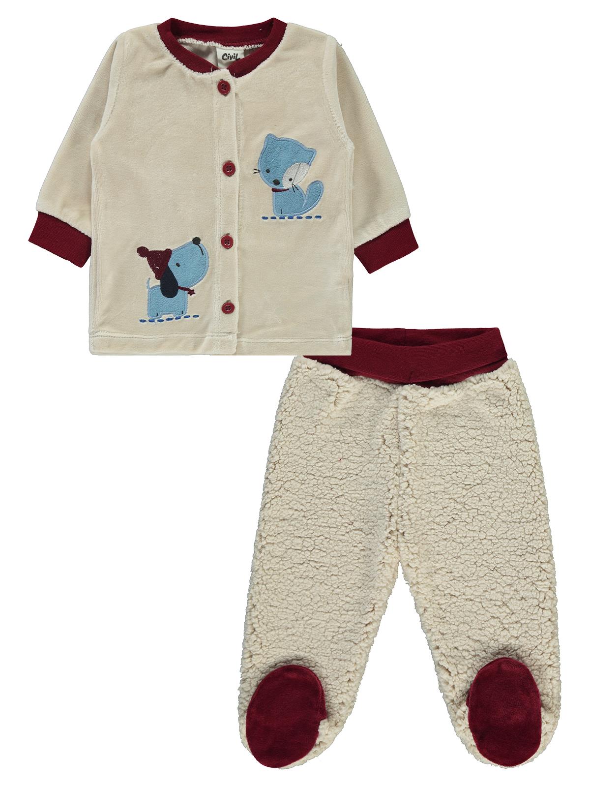 Civil Baby Erkek Bebek Pijama Takımı 1-6 Ay Bordo