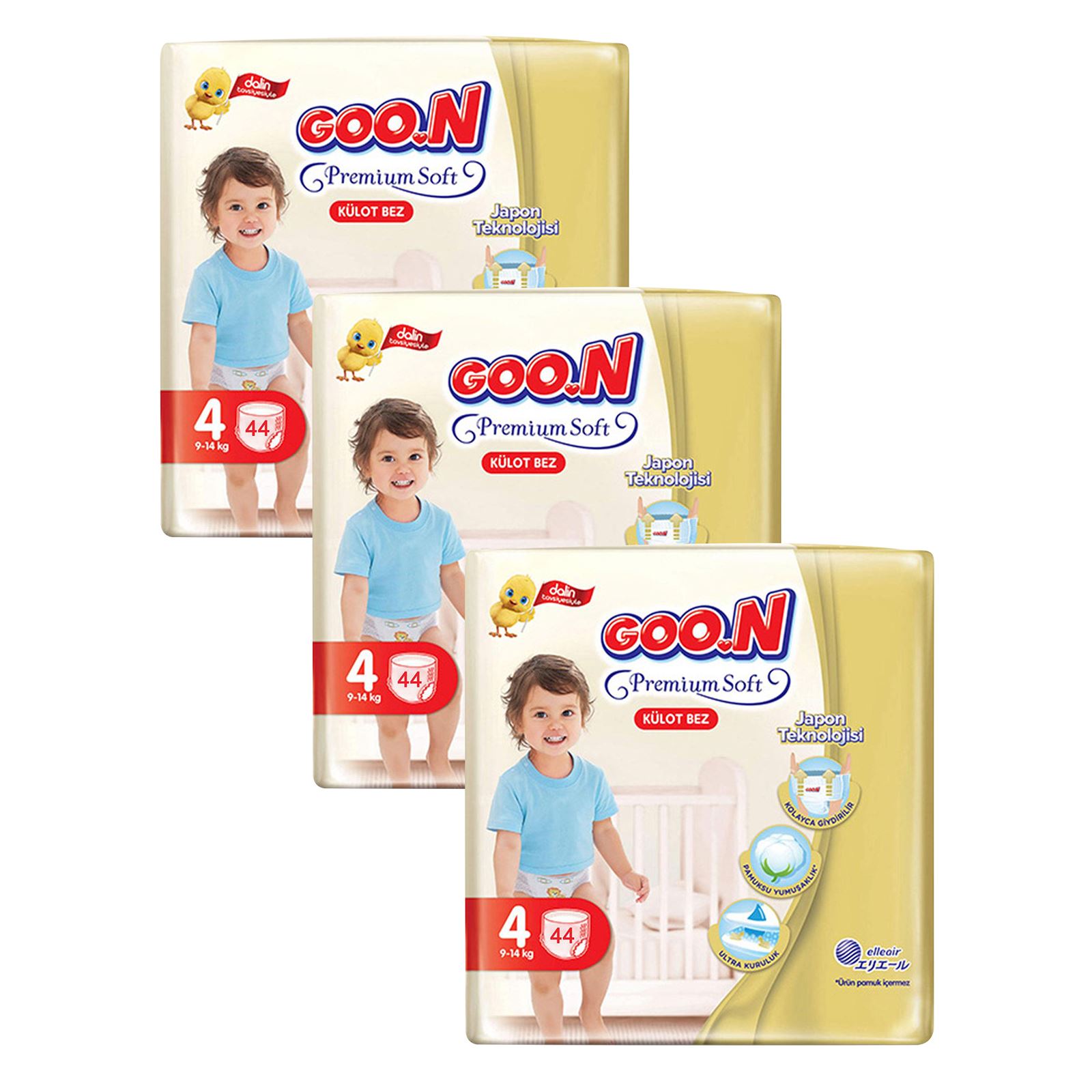 Goon Premium Soft Külot Bebek Bezi Aylık Fırsat Paketi 4 Beden 132 Adet