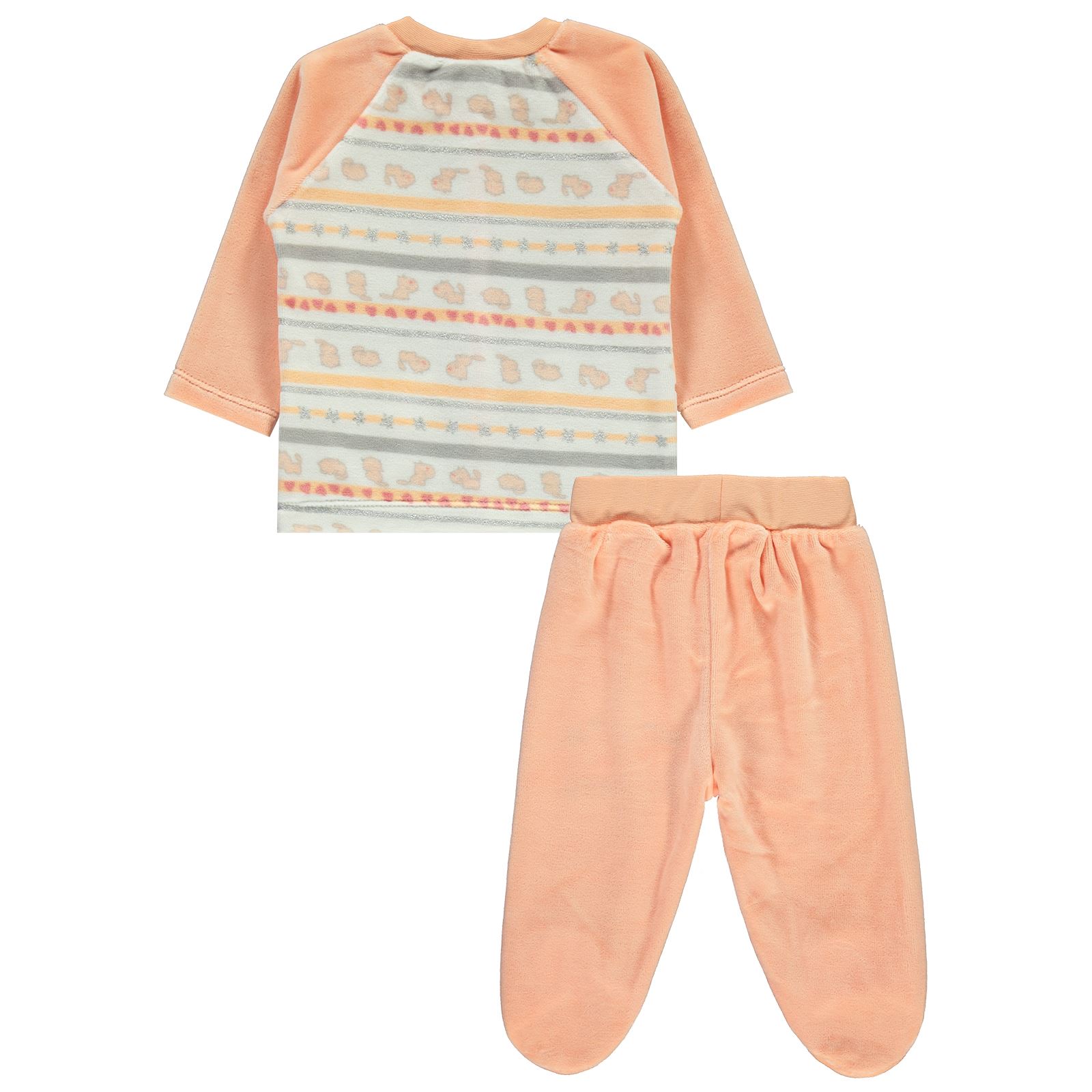 Civil Baby Kız Bebek Pijama Takımı 3-6 Ay Açık Somon