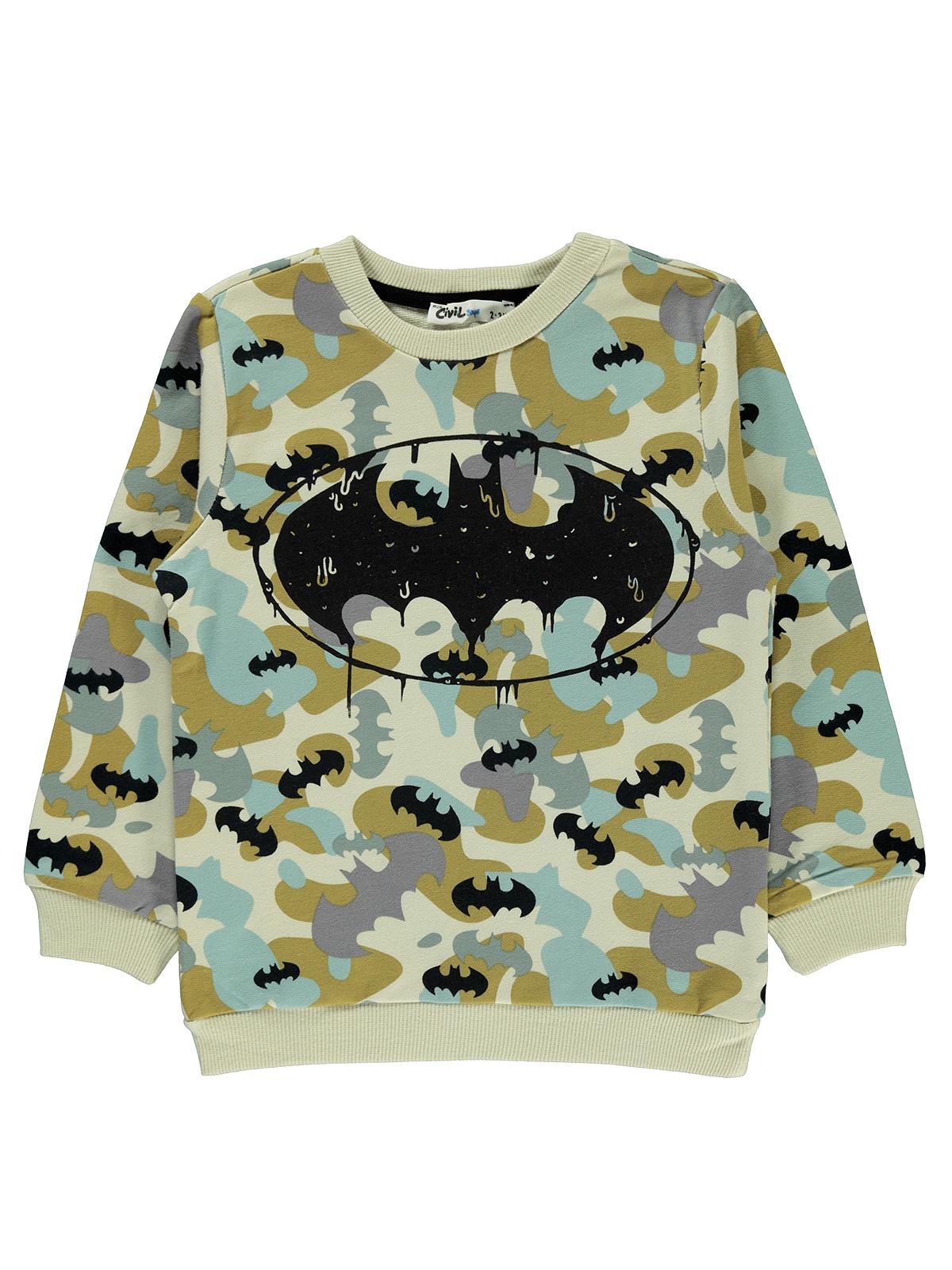 Batman Erkek Çocuk Sweatshirt 2-5 Yaş Taş Rengi