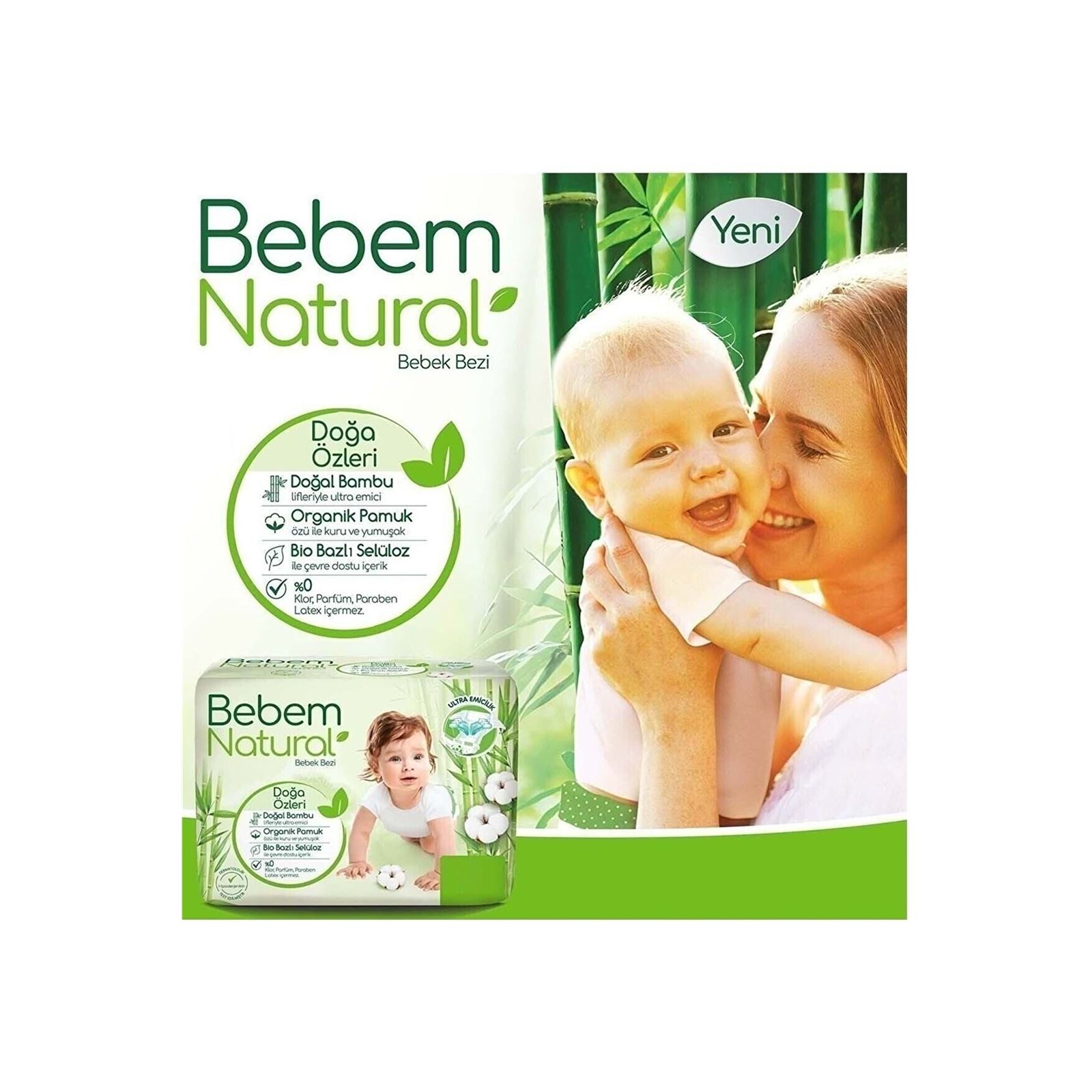 Bebem Natural Bebek Bezi Fırsat Paketi Junior 5 Beden 96 Adet Mega Paket