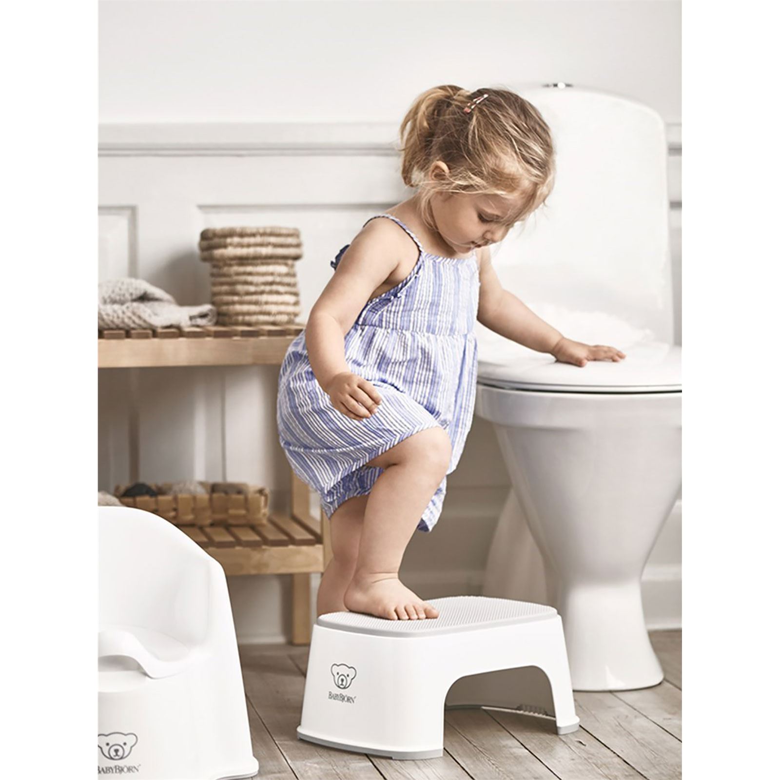 BabyBjörn Klozet Adaptörü & Safe Step Banyo Basamağı / White Grey