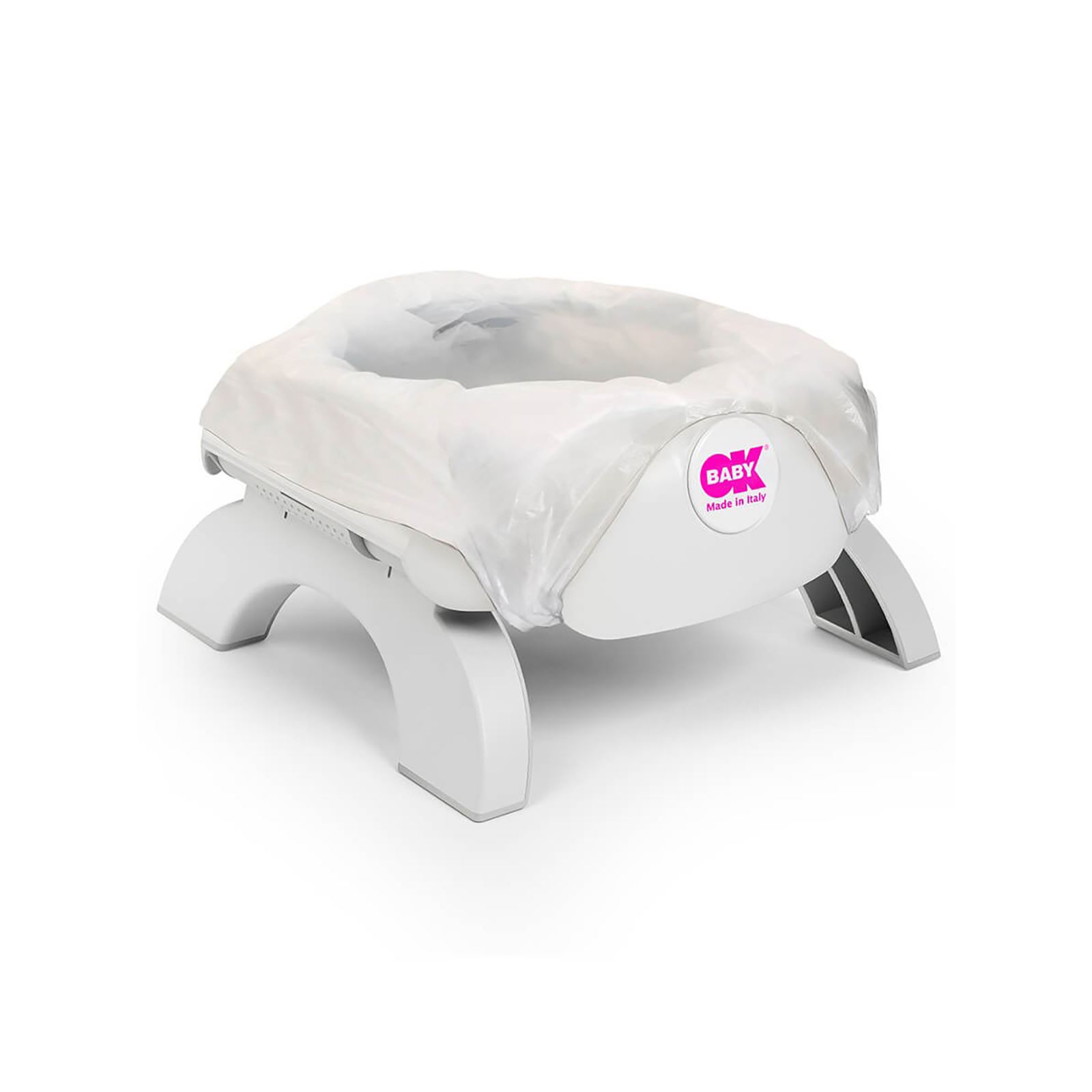 OkBaby Roady Katlanabilir Oturak ve Klozet Adaptörü & Disposable Bez Seti 30'lu / Beyaz