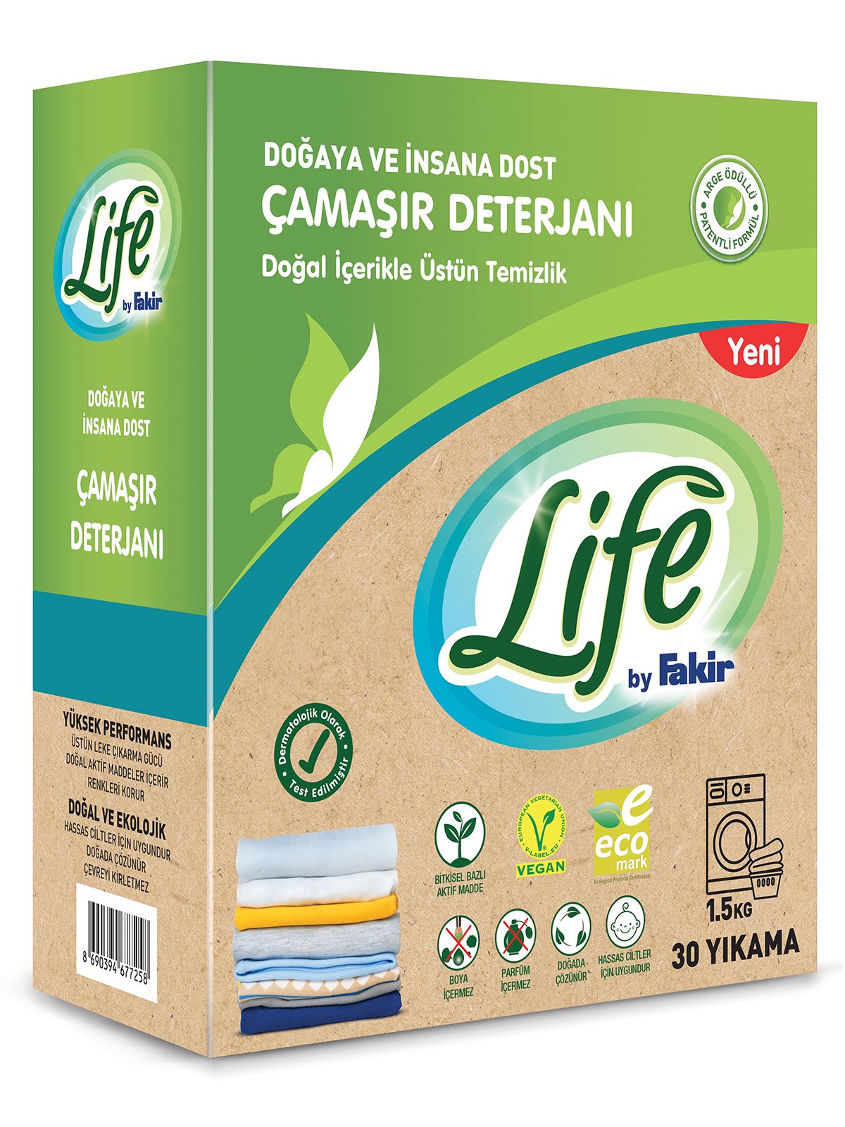 Life by Fakir %100 Bitkisel Bazlı Doğal Çamaşır Toz Çamaşır Deterjanı 30 yıkama