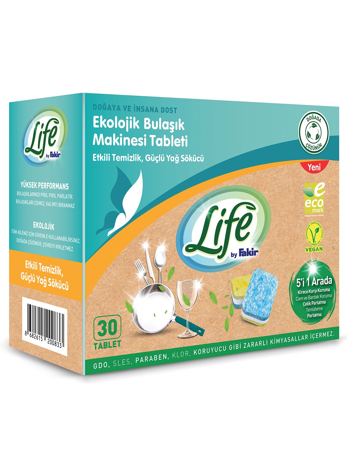 Life by Fakir Ekolojik Vegan Bulaşık Makinesi Tableti 30 Adet