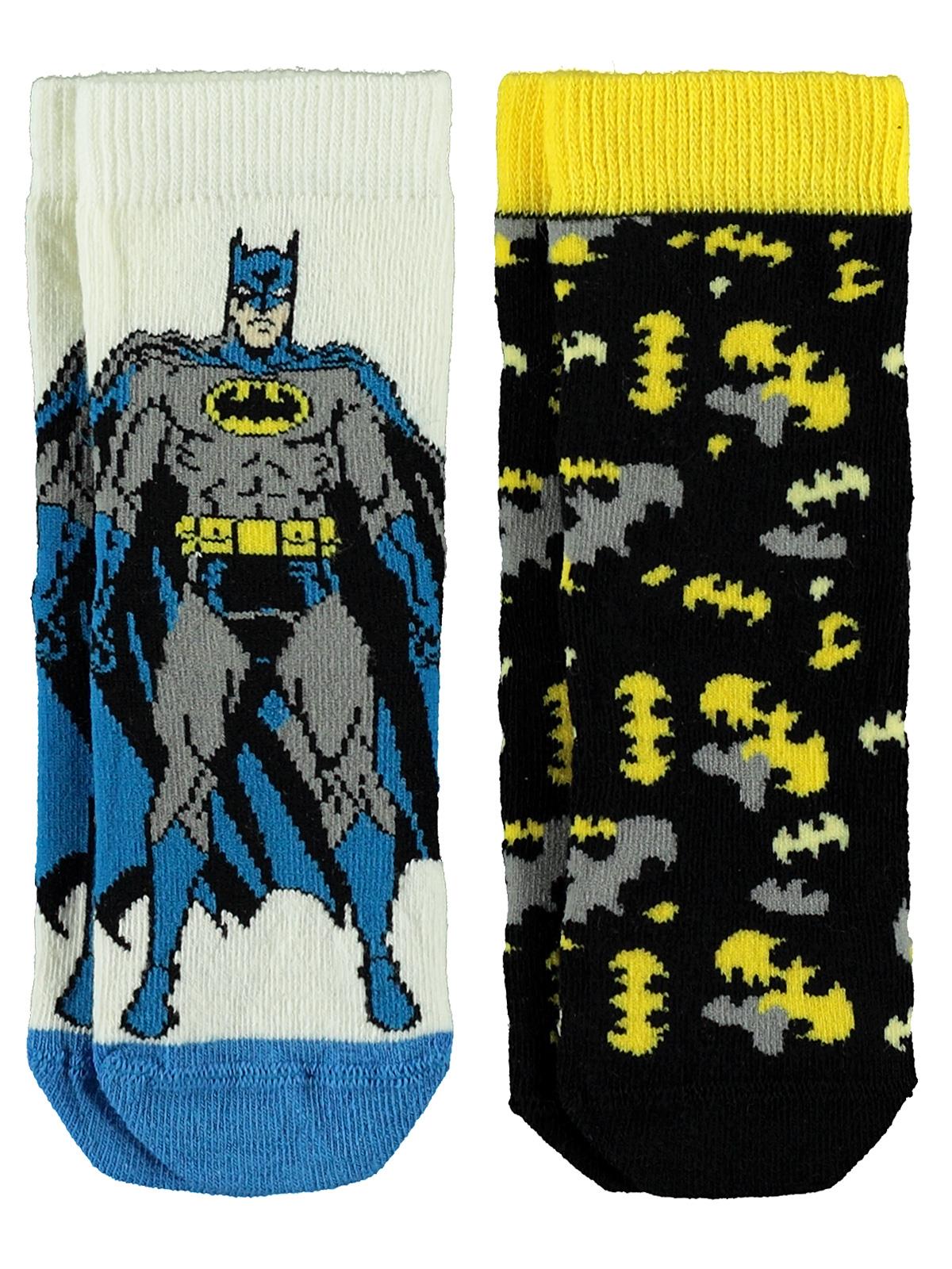 Batman Erkek Çocuk 2'li Çorap Set 3-9 Yaş Siyah