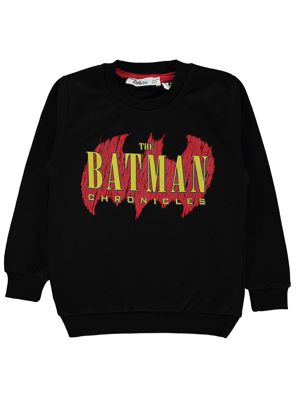 Batman Erkek Çocuk Sweatshirt 2-5 Yaş Siyah