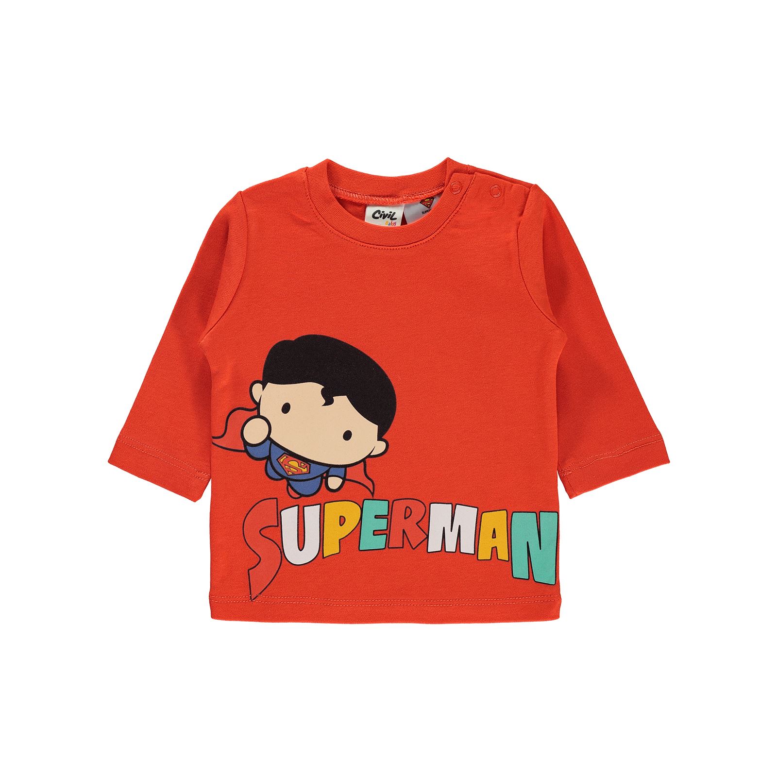 Süperman Erkek Bebek 2'li Sweatshirt 3-18 Ay Kırmızı
