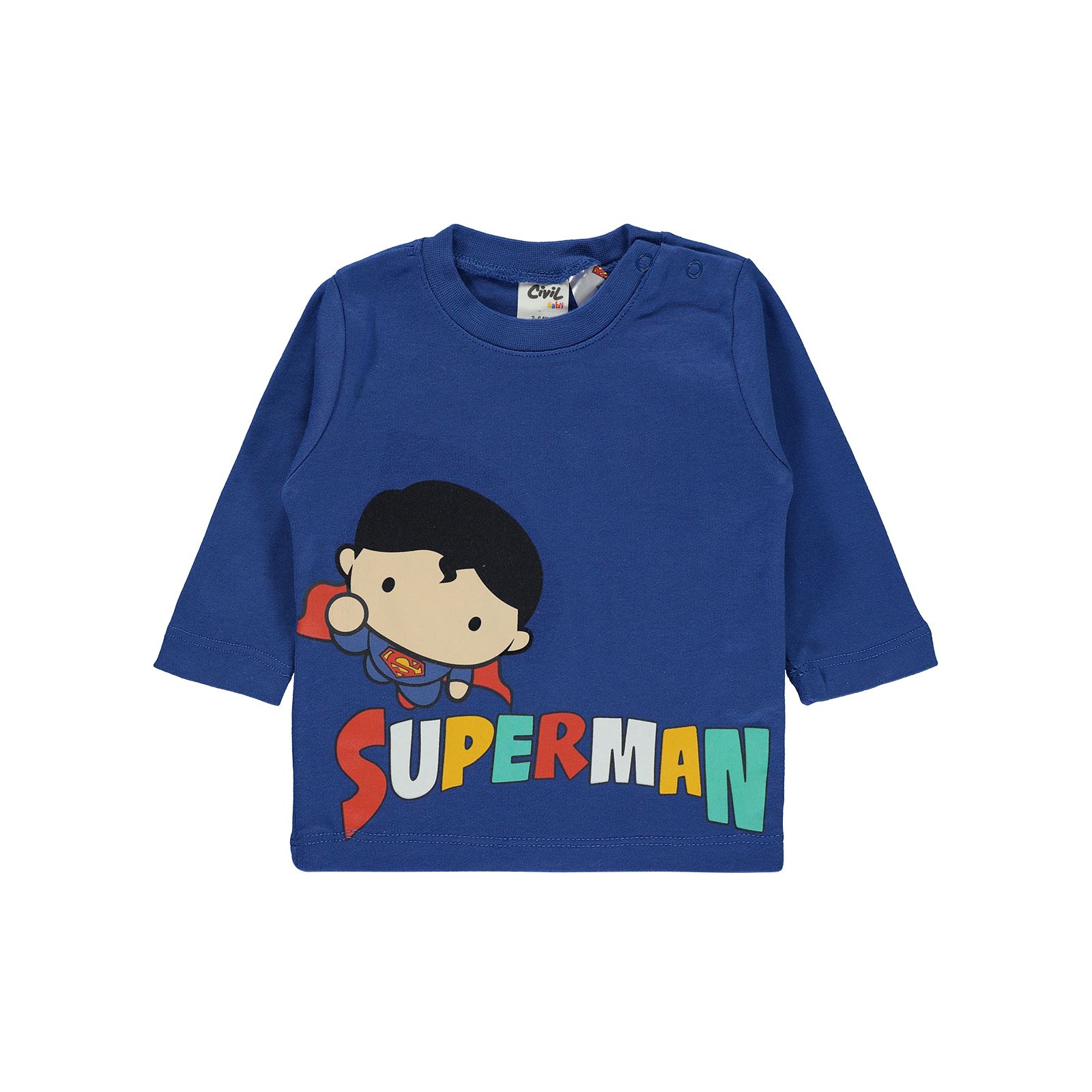 Süperman Erkek Bebek 2'li Sweatshirt 3-18 Ay Lacivert
