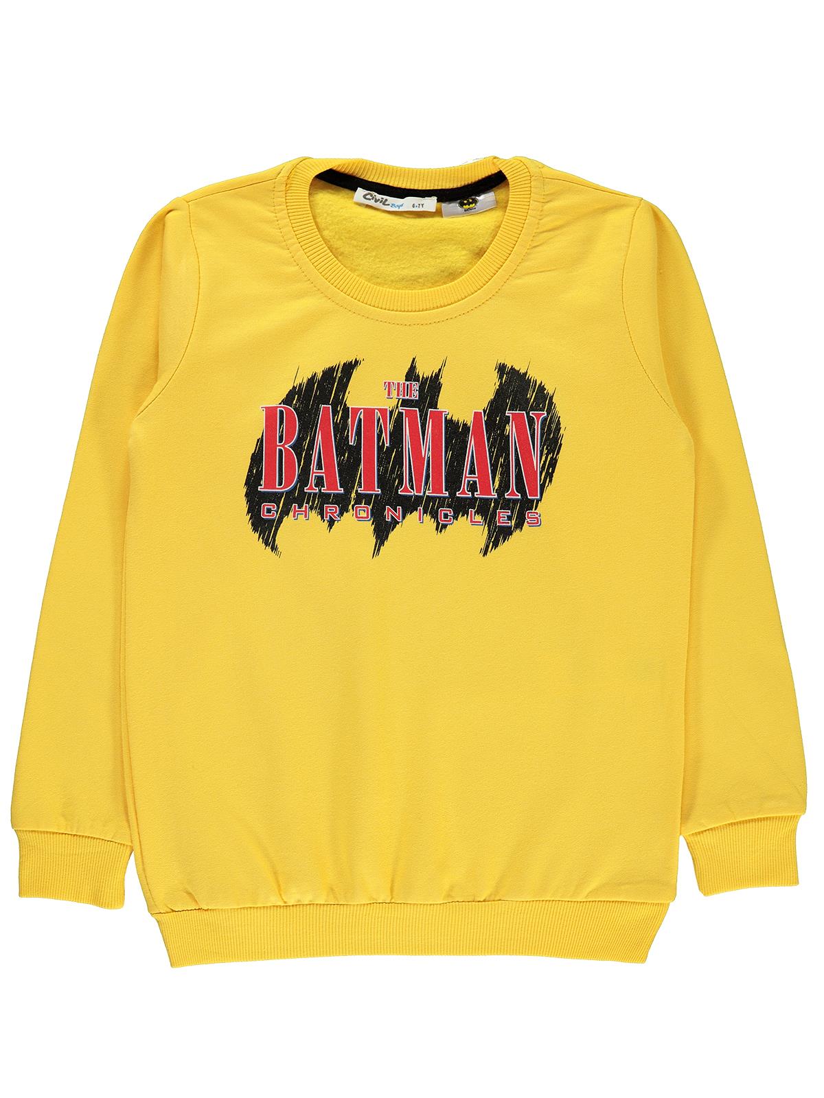 Batman Erkek Çocuk Sweatshirt 6-9 Yaş Hardal
