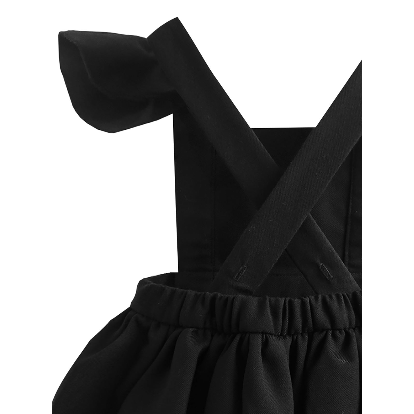 Shecco Babba Kız Çocuk Kolları Fırfırlı Tütü Elbise Taç Takım 1-5 Yaş Siyah