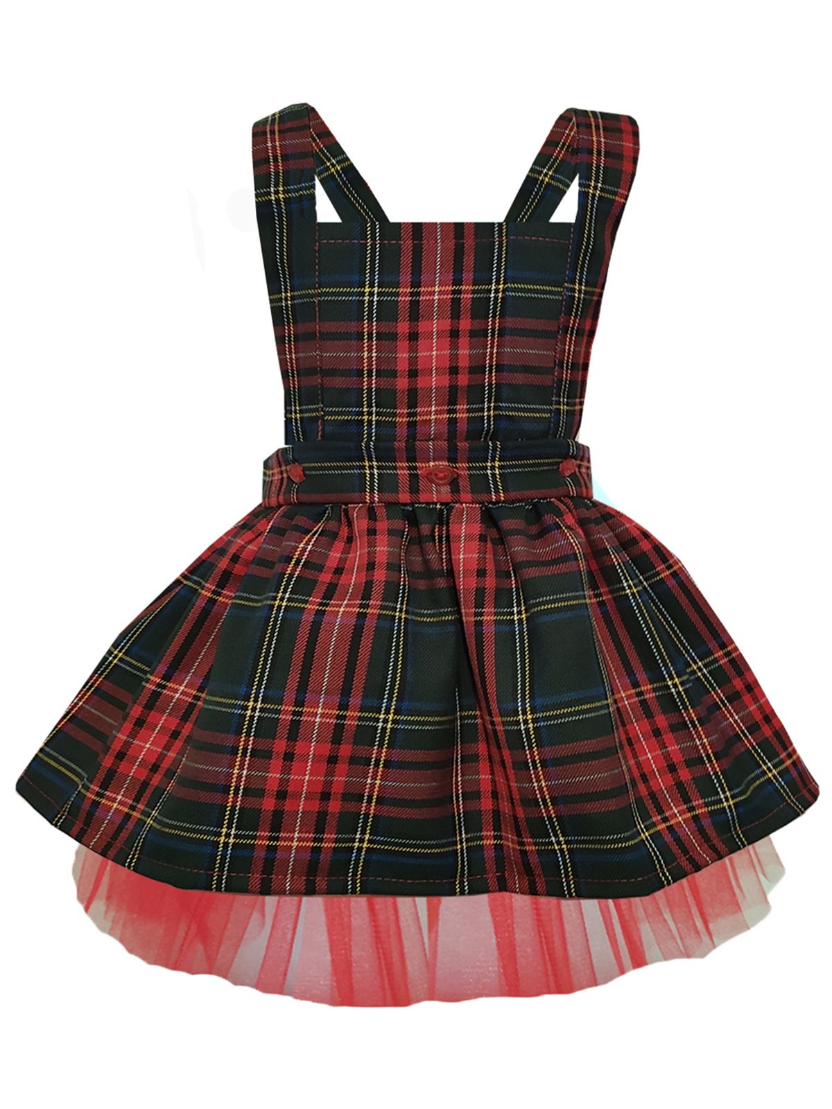 Kız Çocuk Kışlık Elbise Tütü 5-8 Yaş Kırmızı-Siyah