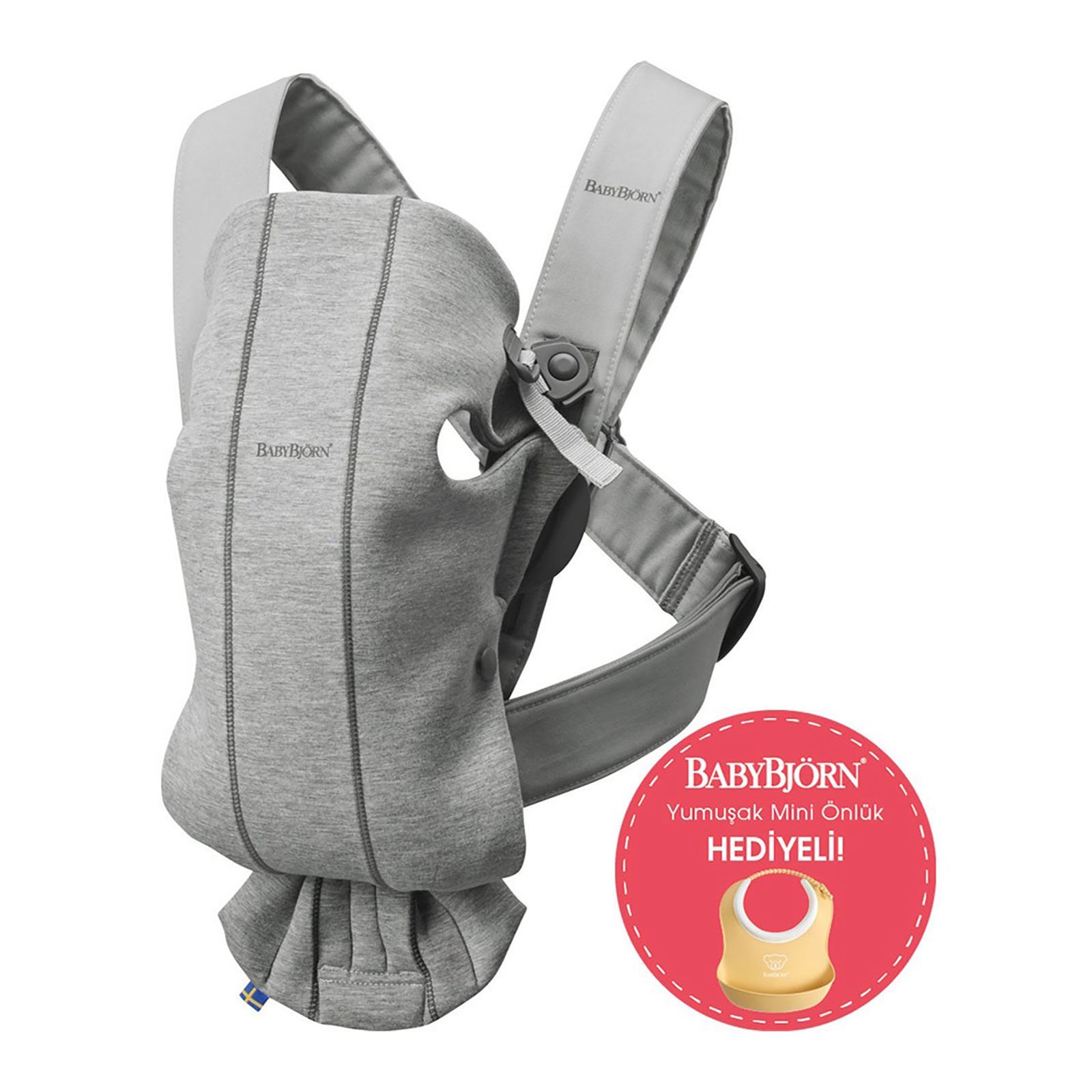 BabyBjörn Bliss Ana Kucağı & Kanguru Mini 3D Cotton Jersey Yenidoğan Seti / Light Grey