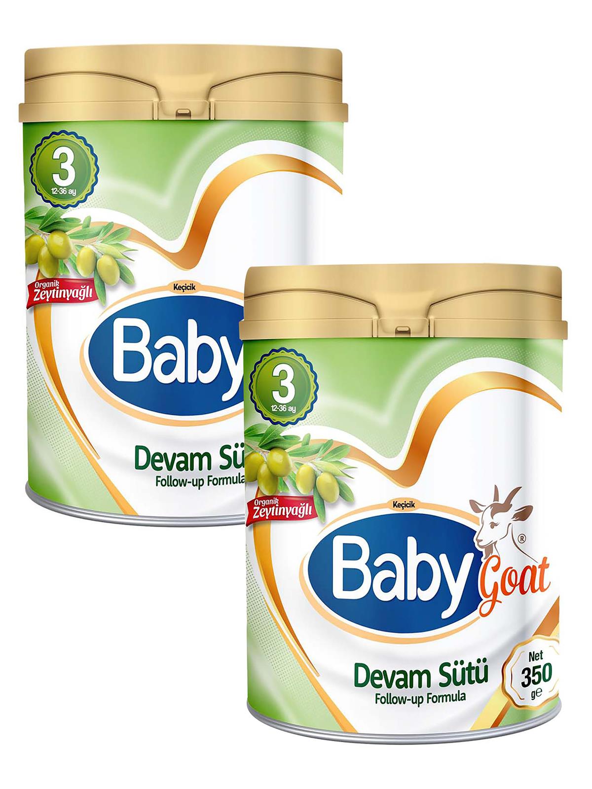 Baby Goat 3 Keçi Sütü Bazlı Organik Zeytinyağlı Bebek Sütü 2x350 gr