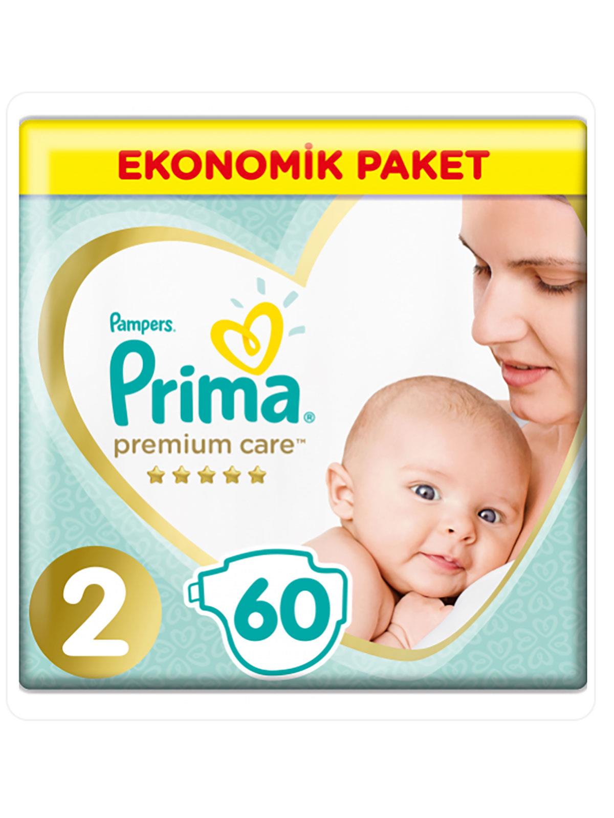Prima Premium Care 2 Beden 60 Adet Bebek Bezi  Ekonomik Paket