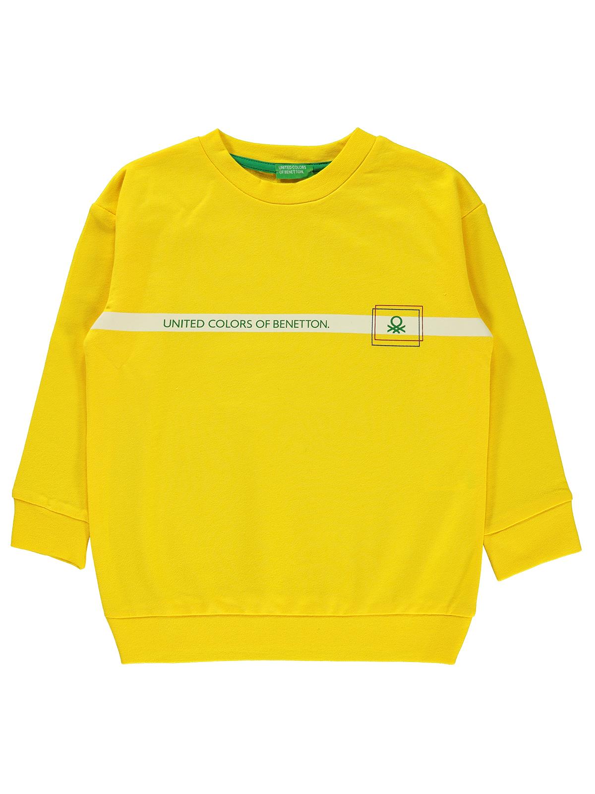 Benetton Erkek Çocuk Sweatshirt 4-13 Yaş Sarı