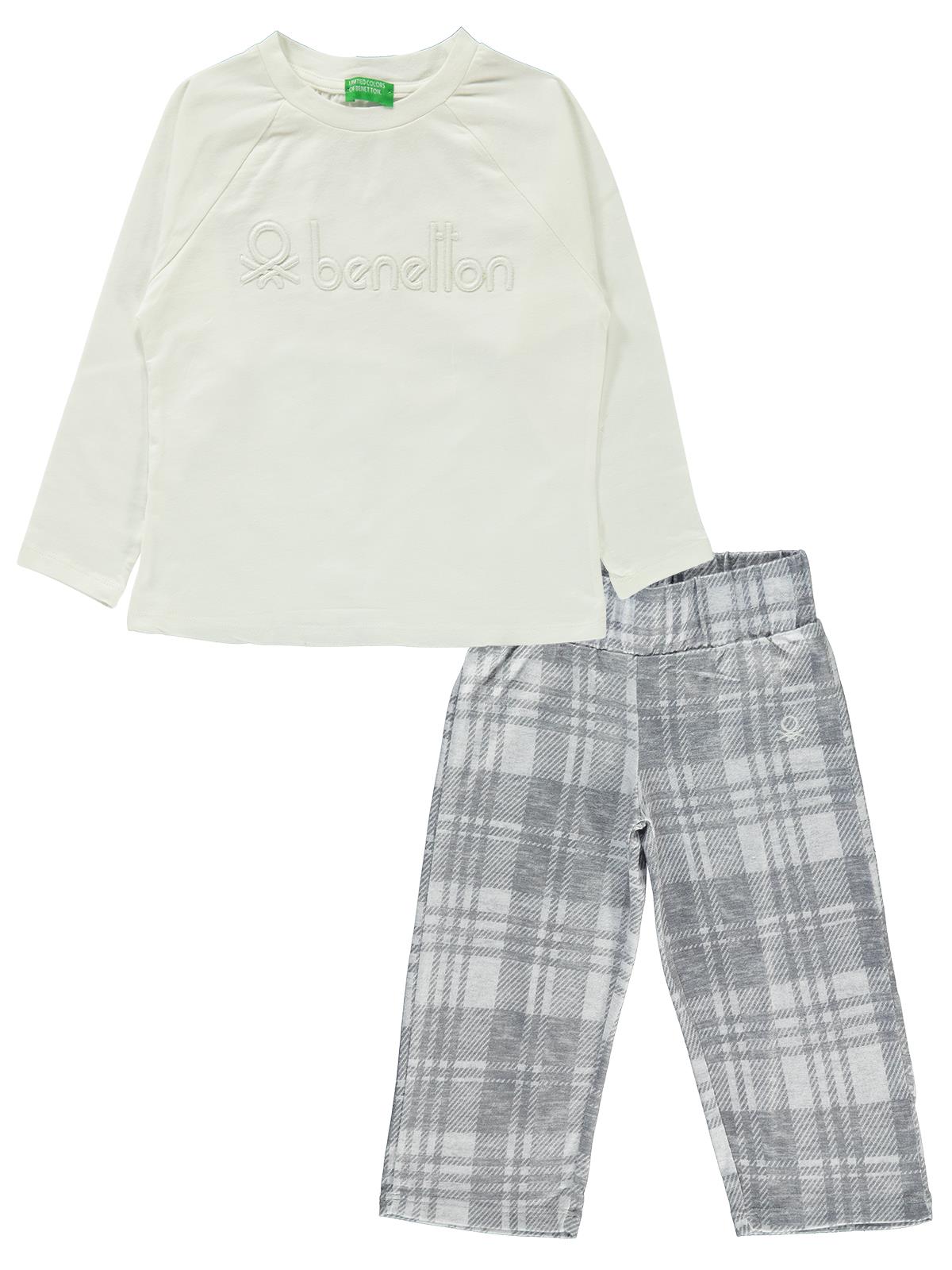 Benetton Kız Çocuk Pijama Takımı 4-13 Yaş Gri