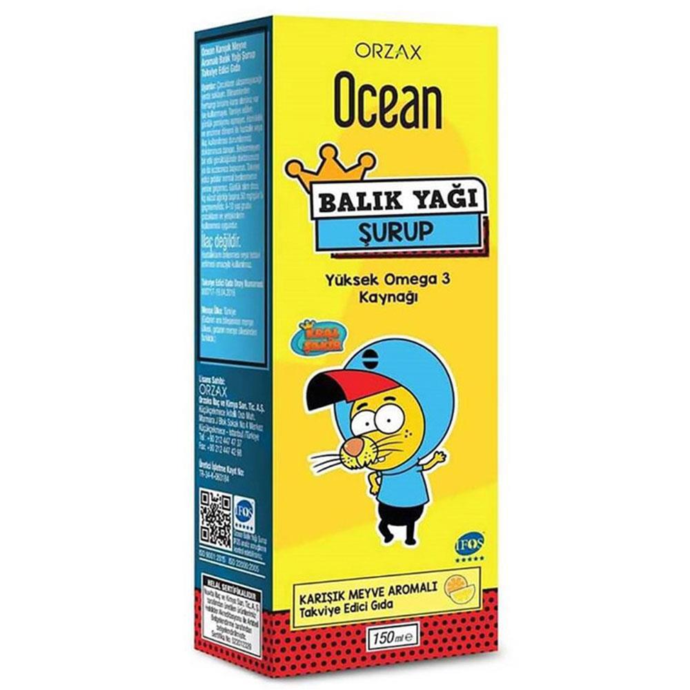 Orzax Ocean Balık Yağı Şurup Karışık Meyve Aromalı 150ml