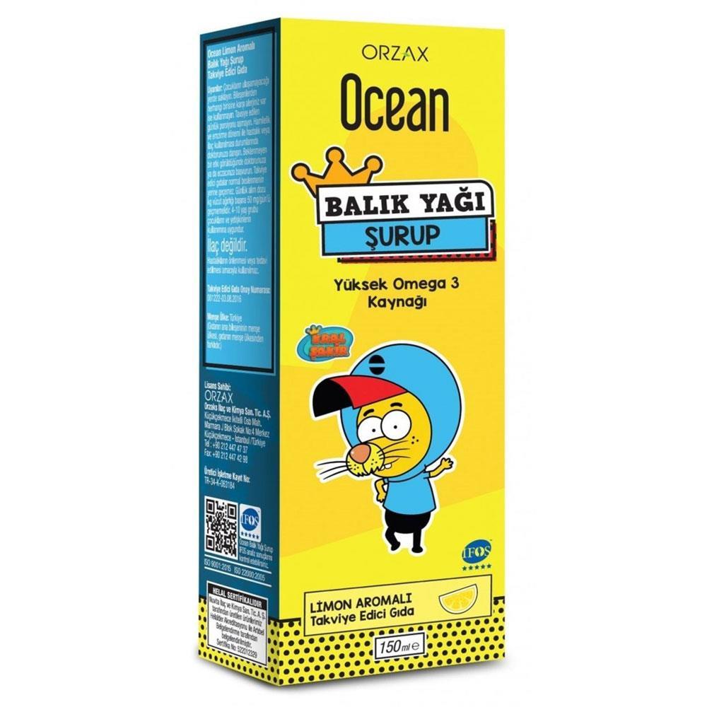 Orzax Ocean Fish Oil Limon Aromalı Balık Yağı Şurubu 150ml