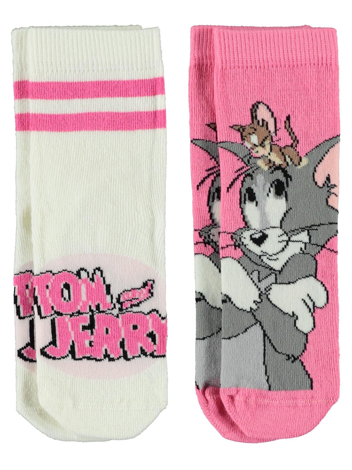 Tom And Jerry Kız Çocuk 2'li Soket Çorap 3-11 Yaş Pembe