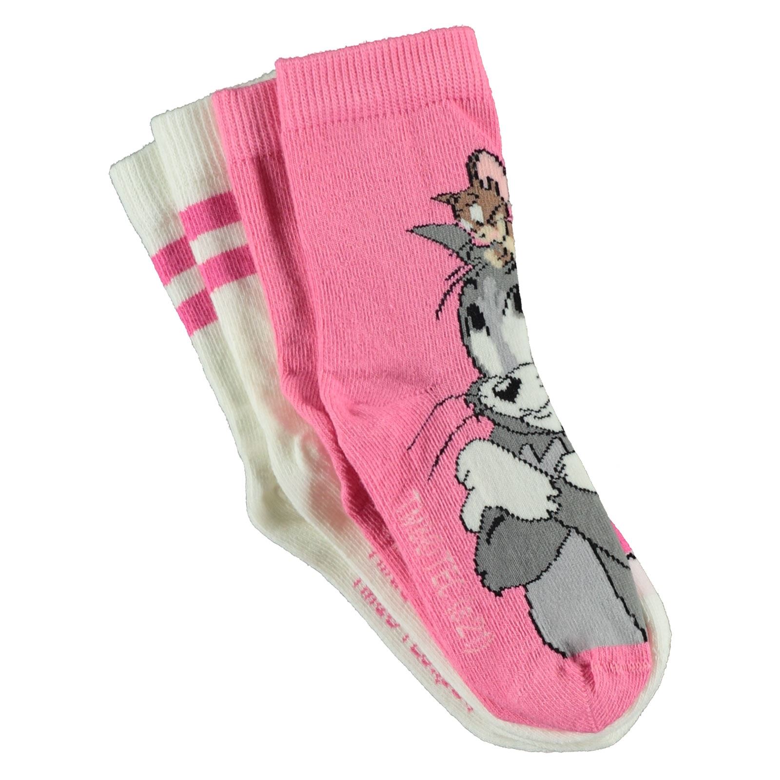 Tom And Jerry Kız Çocuk 2'li Soket Çorap 3-11 Yaş Pembe