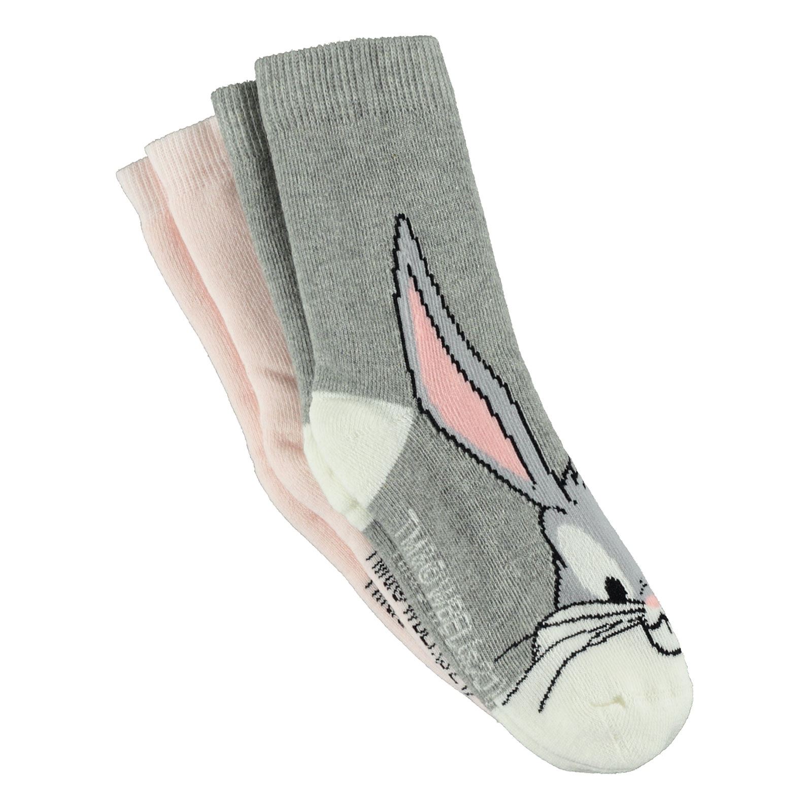 Bugs Bunny Kız Çocuk 2'li Çorap Set 3-9 Yaş  Pudra
