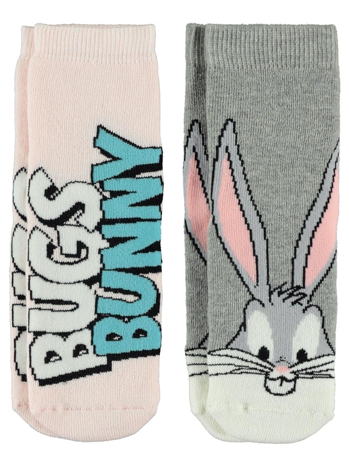 Bugs Bunny Kız Çocuk 2'li Çorap Set 3-9 Yaş  Pudra