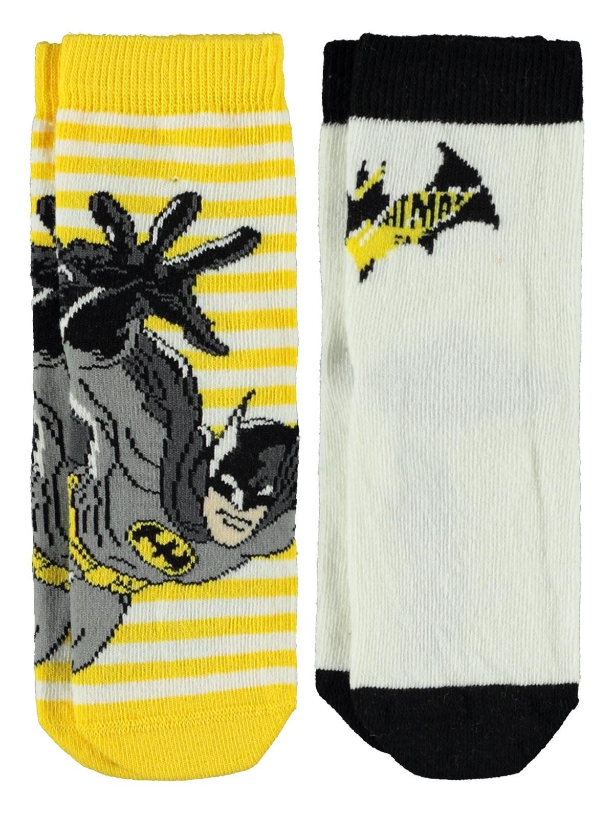 Batman Erkek Çocuk 2'li Çorap Set 3-11 Yaş  Sarı