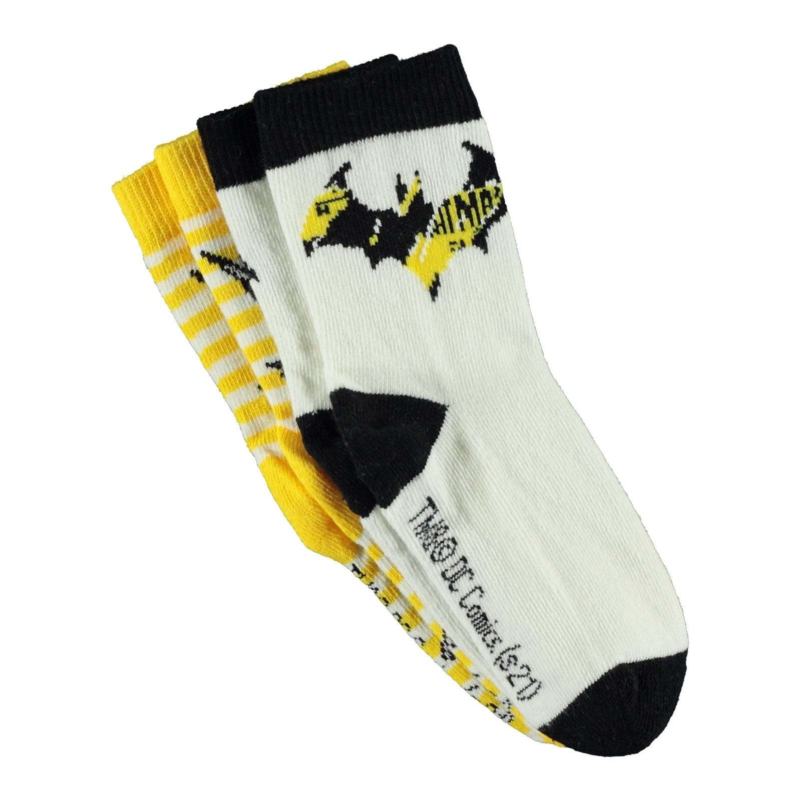Batman Erkek Çocuk 2'li Çorap Set 3-11 Yaş  Sarı