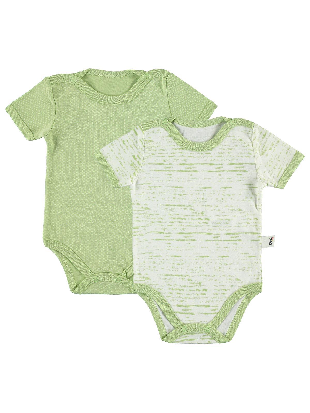 Civil Baby Erkek Bebek 2'li Çıtçıtlı Badi 1-18 Ay  Yeşil