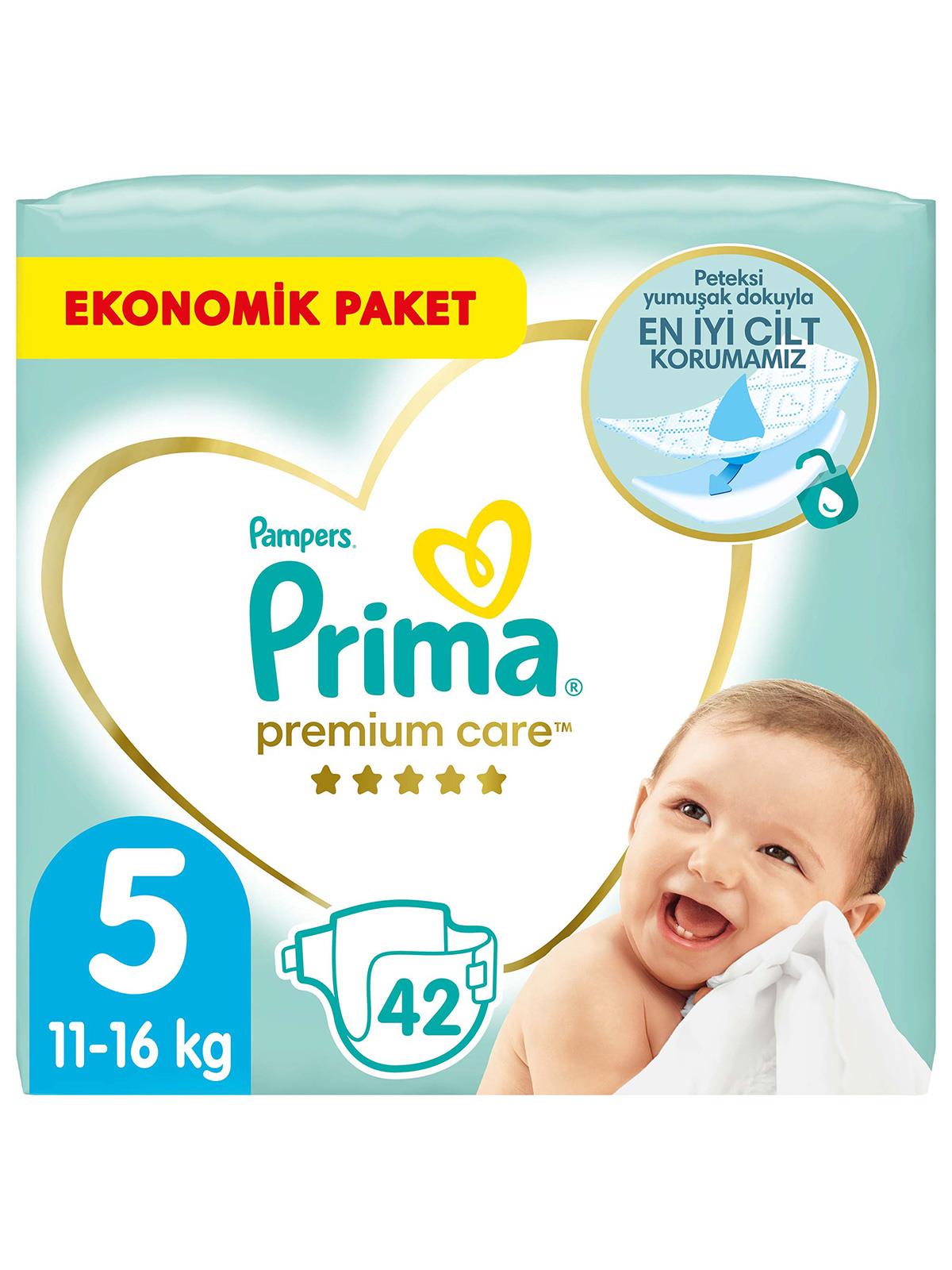 Prima Premium Care 5 Beden Bebek Bezi Ekonomik  Paket 42 Adet 11-16 kg Junior