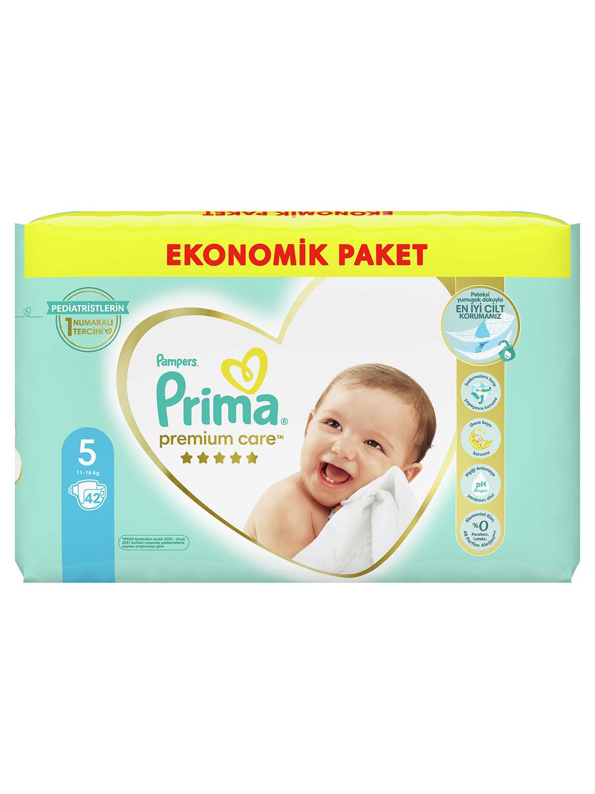 Prima Premium Care 5 Beden Bebek Bezi Ekonomik  Paket 42 Adet 11-16 kg Junior