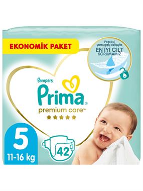 Prima Premium Care 5 Beden Bebek Bezi Ekonomik  Paket 42 Adet 11-16 kg Junior 