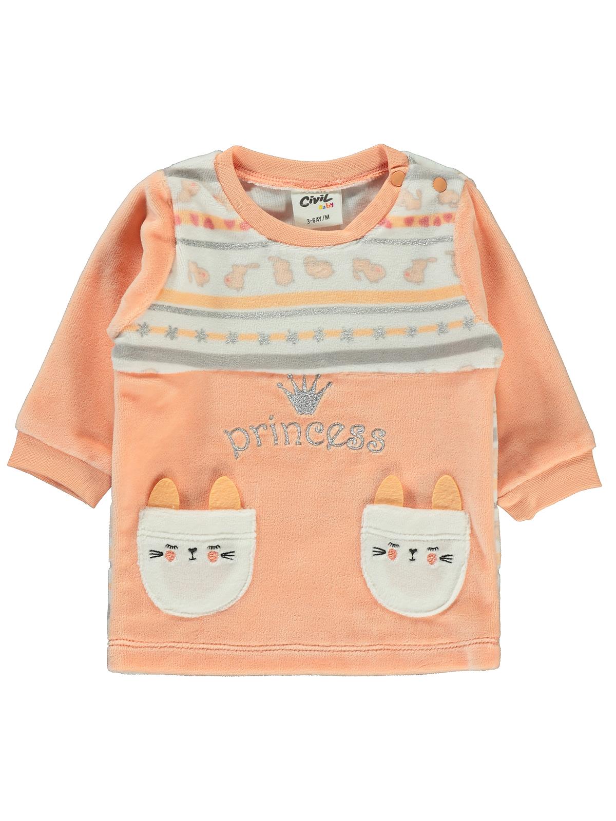 Civil Baby Kız Bebek Sweatshirt 3-18 Ay Açık Somon