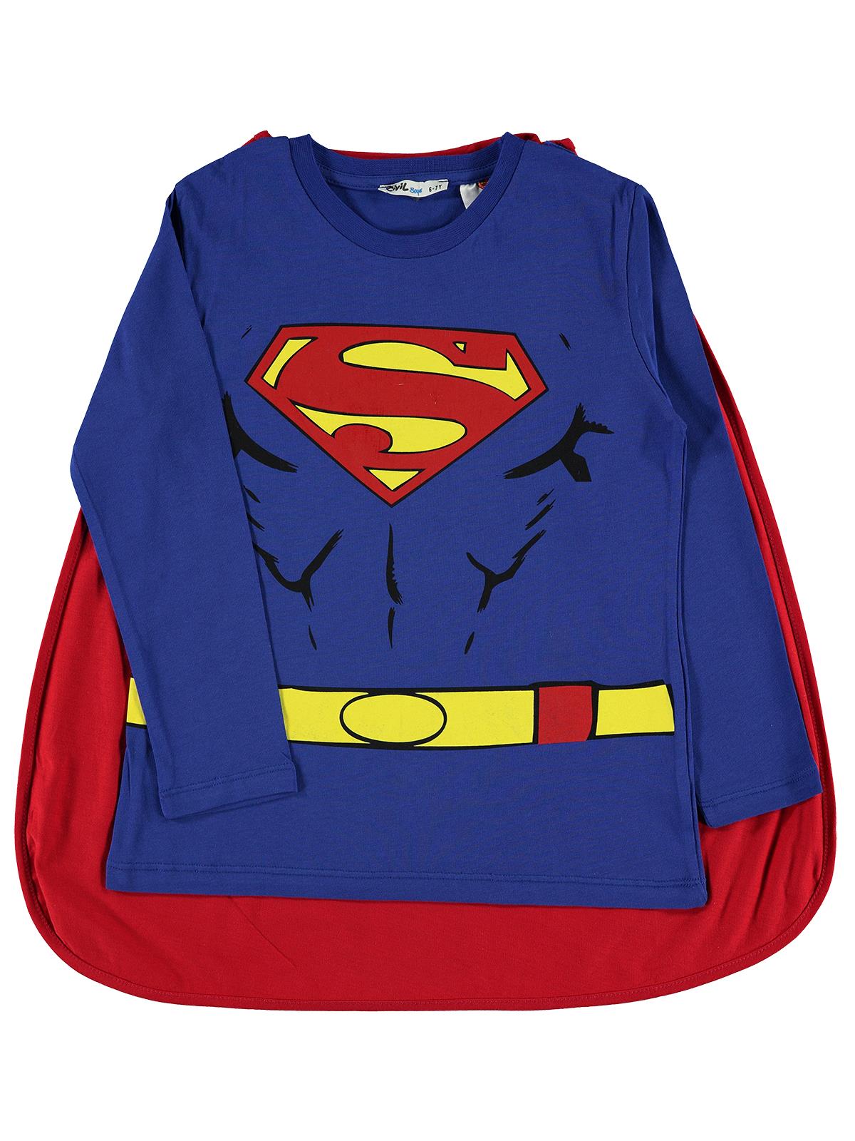 Süperman Erkek Çocuk Sweatshirt 6-9 Yaş Saks Mavisi