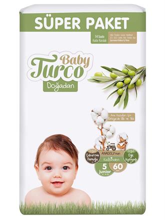 Baby Turco Doğadan 5 Numara Junior Bebek Bezi 60 Adet