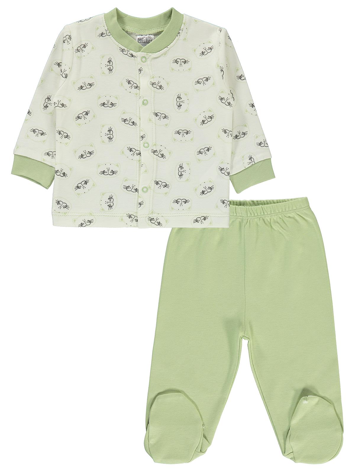 Misket Erkek Bebek Pijama Takımı 0-6 Ay Yeşil