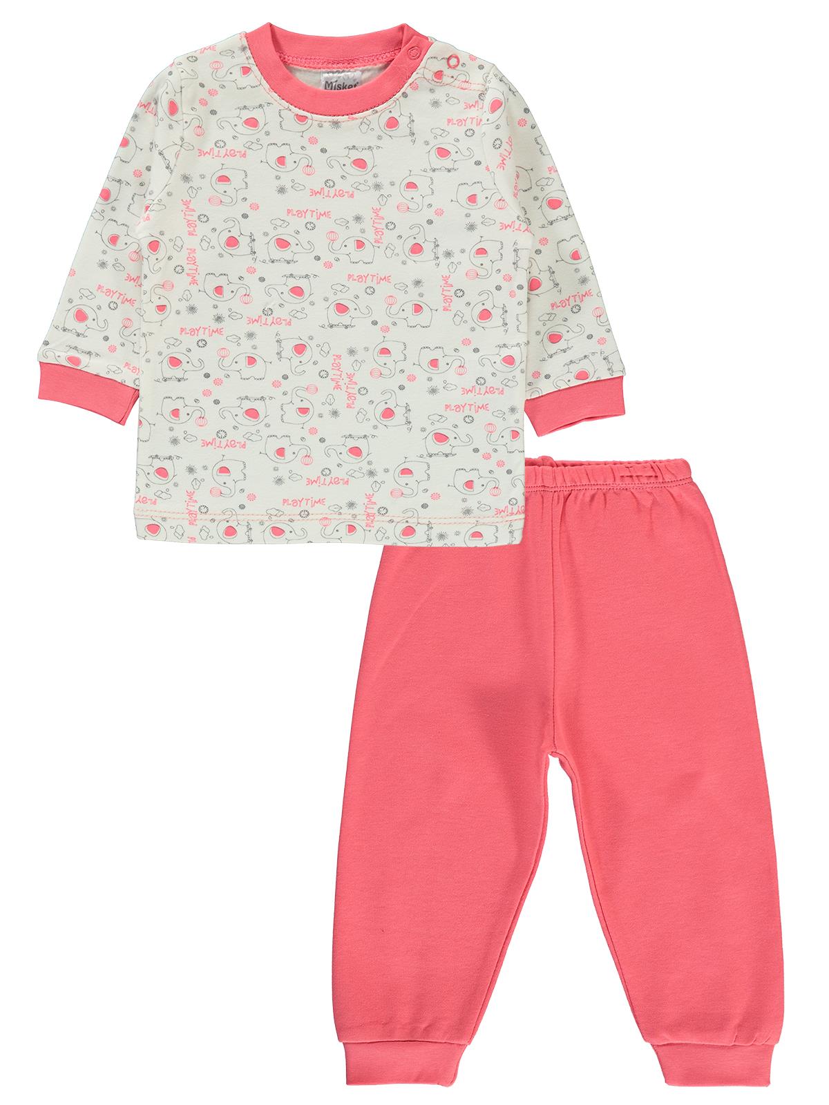 Misket Kız Bebek Pijama Takımı 6-12 Ay Narçiçeği