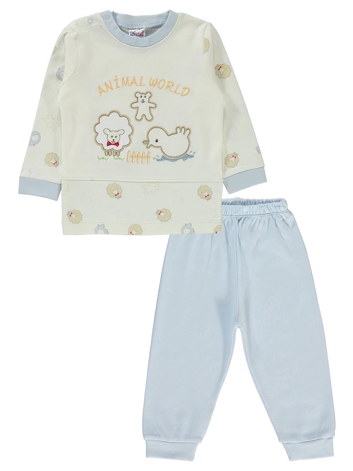 Misket Erkek Bebek Pijama Takımı 6-18 Ay Mavi