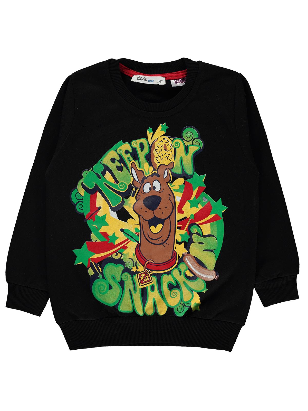 Scooby Doo Erkek Çocuk Sweatshirt 2-5 Yaş Siyah