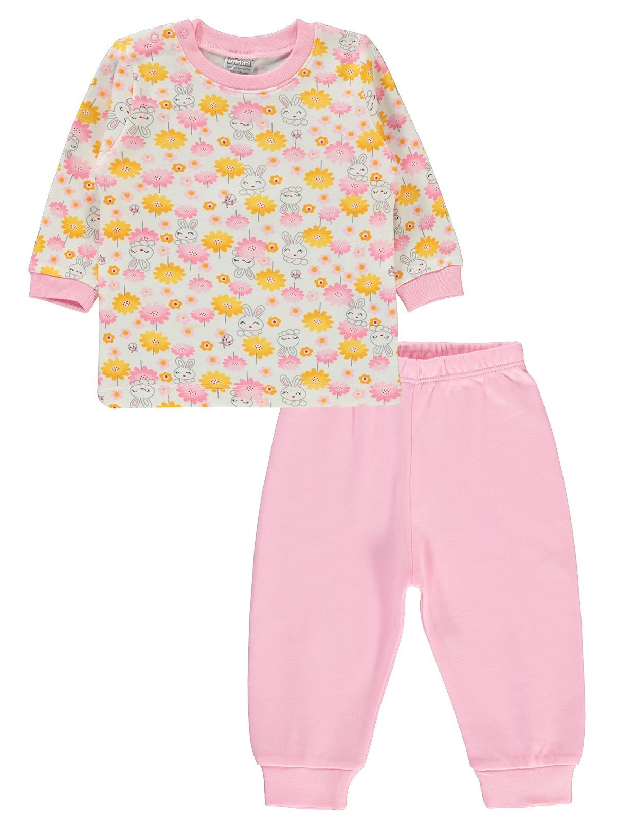 Misket Kız Bebek Pijama Takımı 6-12 Ay Pembe