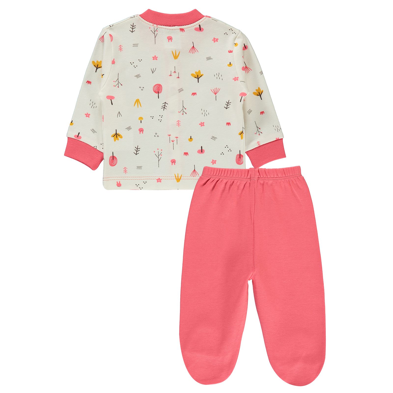 Misket Kız Bebek Pijama Takımı 0-6 Ay Narçiçeği